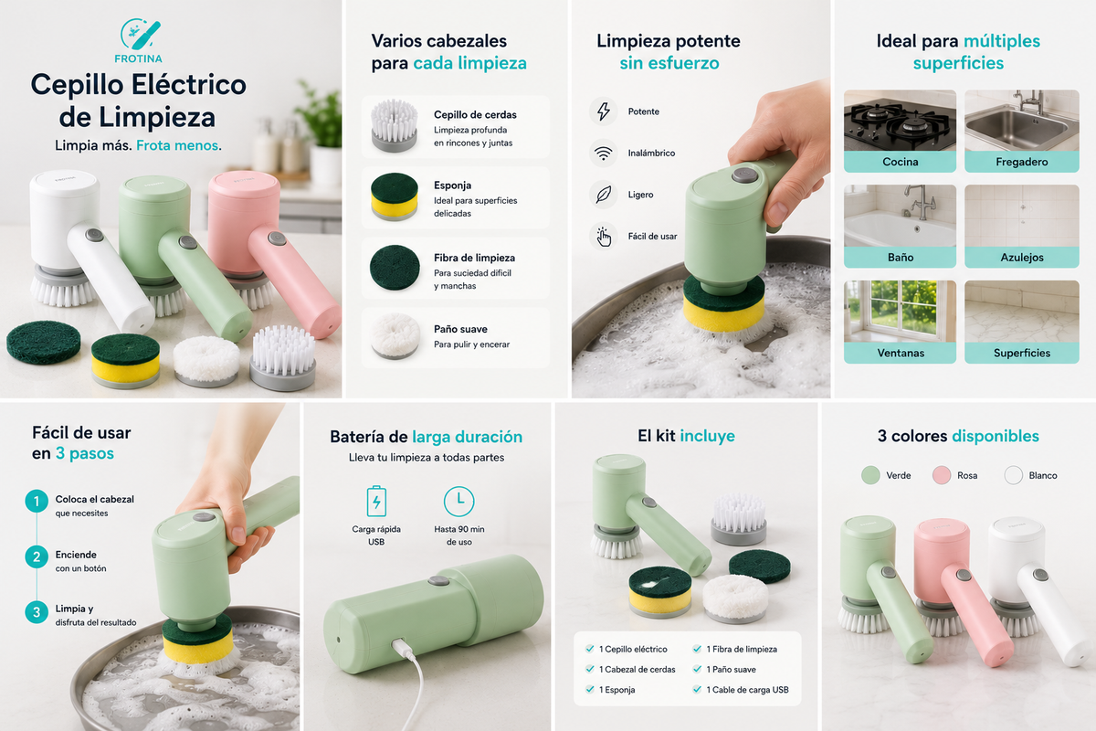FROTINA · Cepillo eléctrico de limpieza 4 en 1